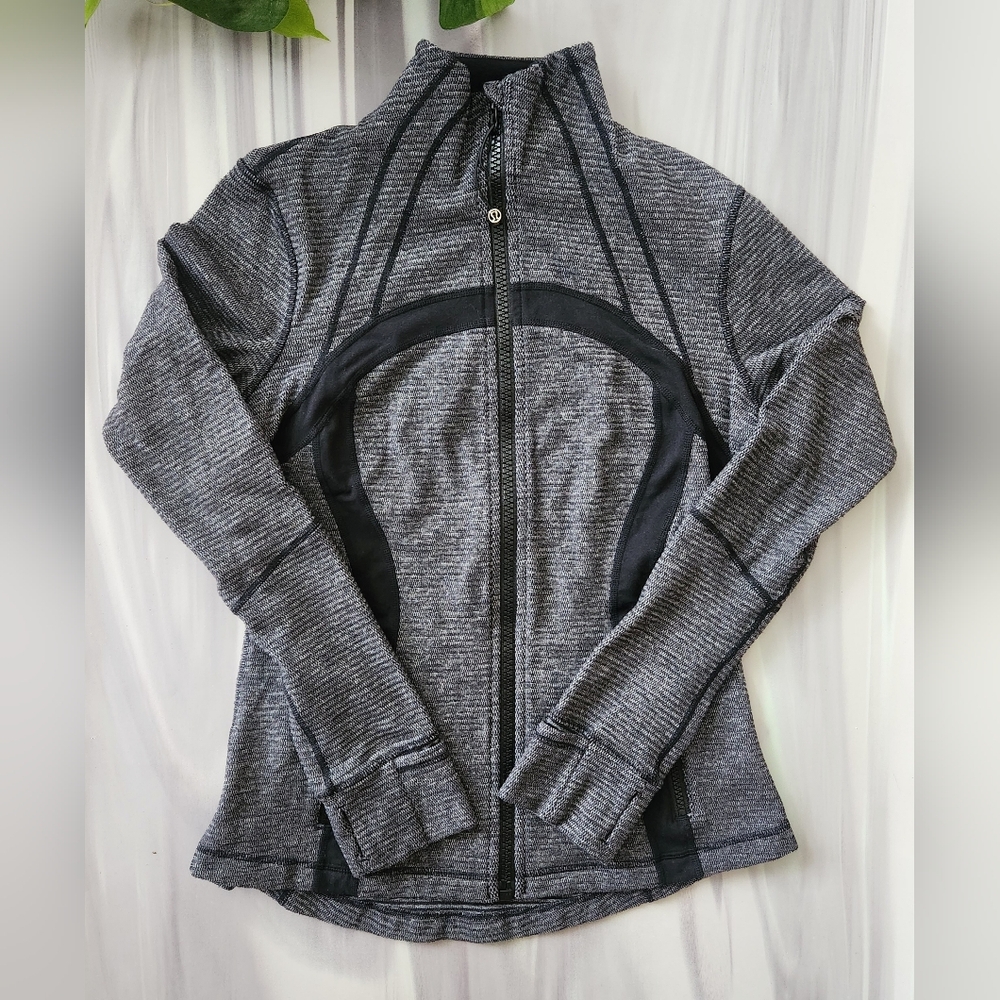 Lululemon Define Jacket *Soft Mini Check Black Heathered Coal Size 8